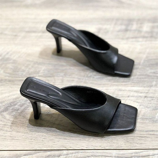 Damen elegante Mules mit geschwungenem Design EB