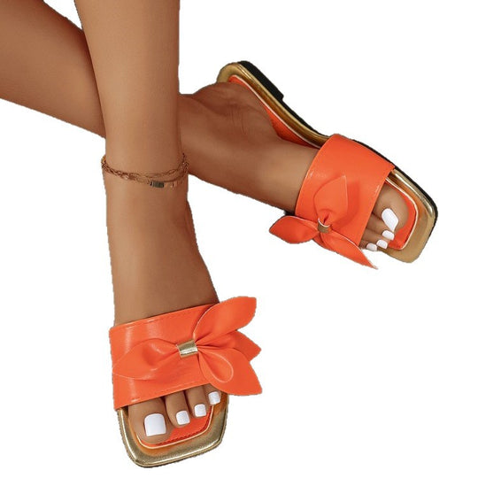 Damen Badesandalen mit eleganter Schleifenapplikation EB