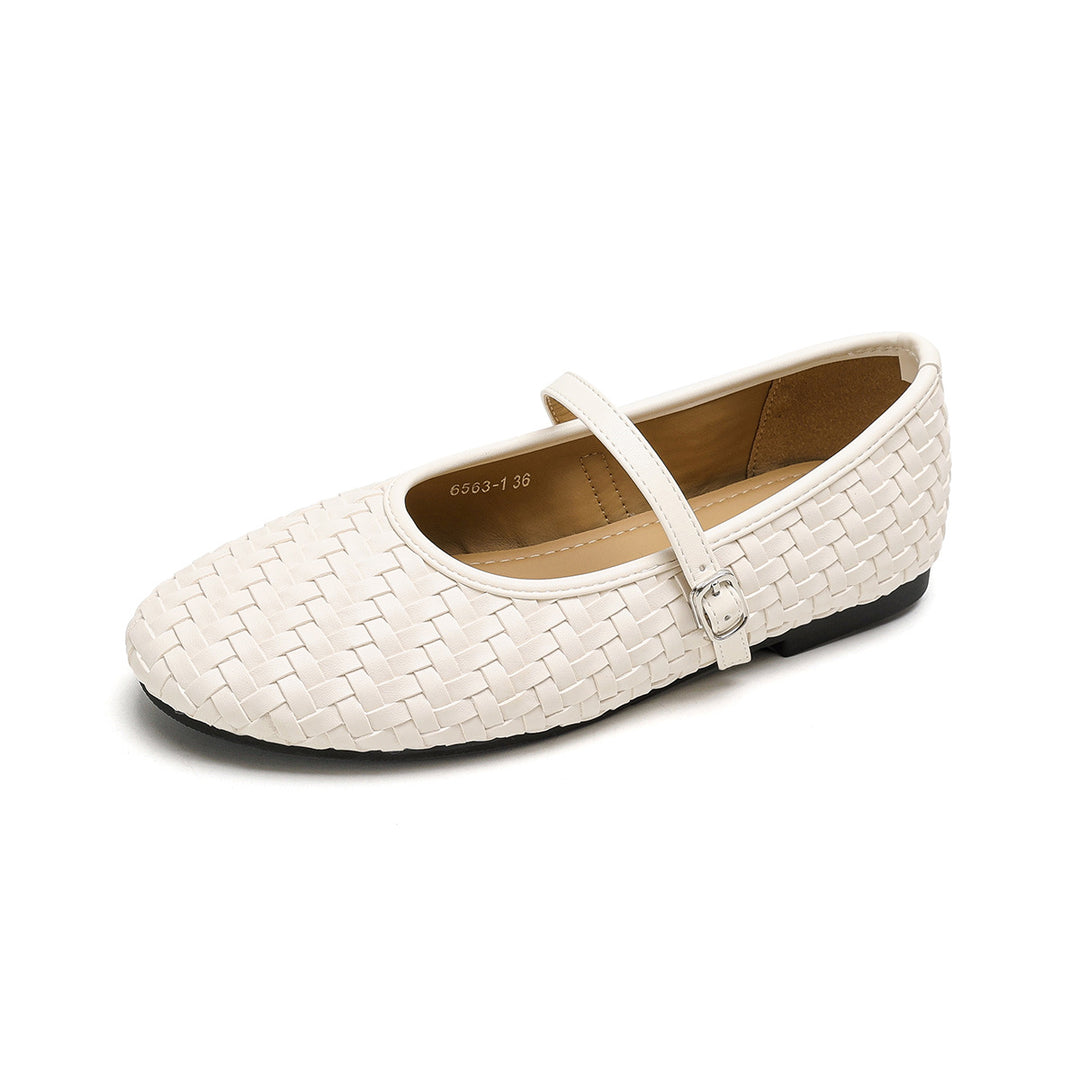 Damen Ballerinas mit modischem Riemen und eleganter Flechtoptik EB
