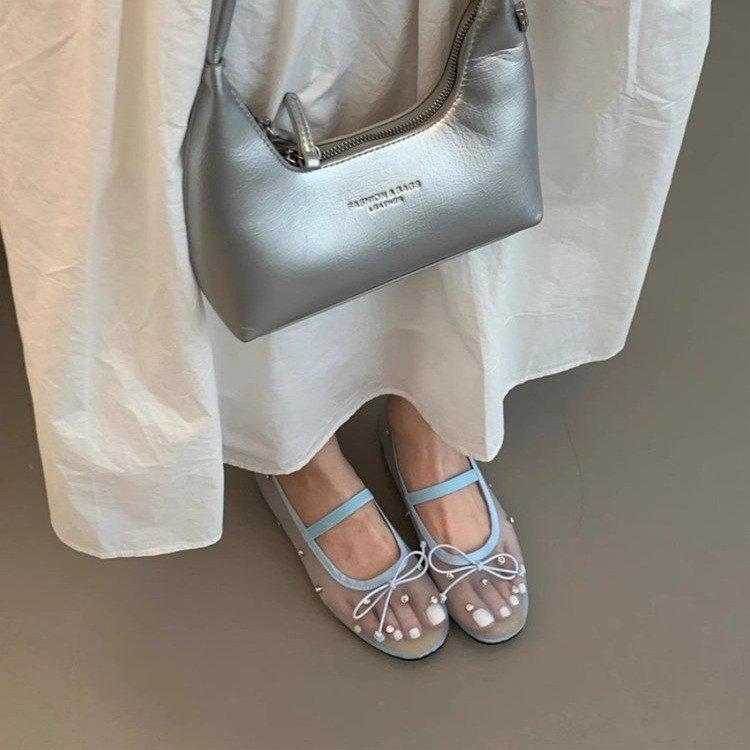 Damen stilvolle und bequeme Ballerinas mit Schmuckdetails EB