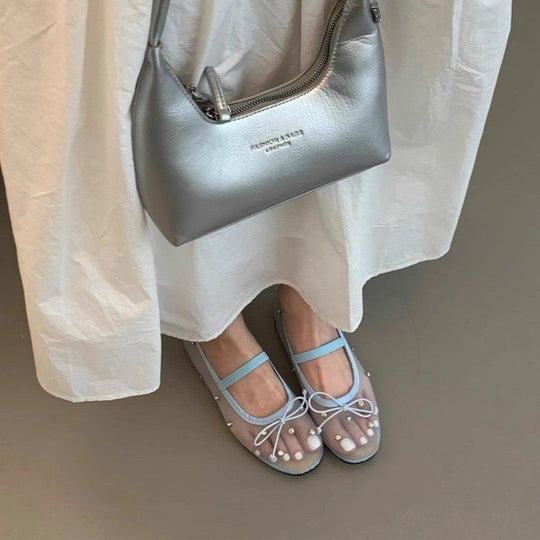 Damen stilvolle und bequeme Ballerinas mit Schmuckdetails EB