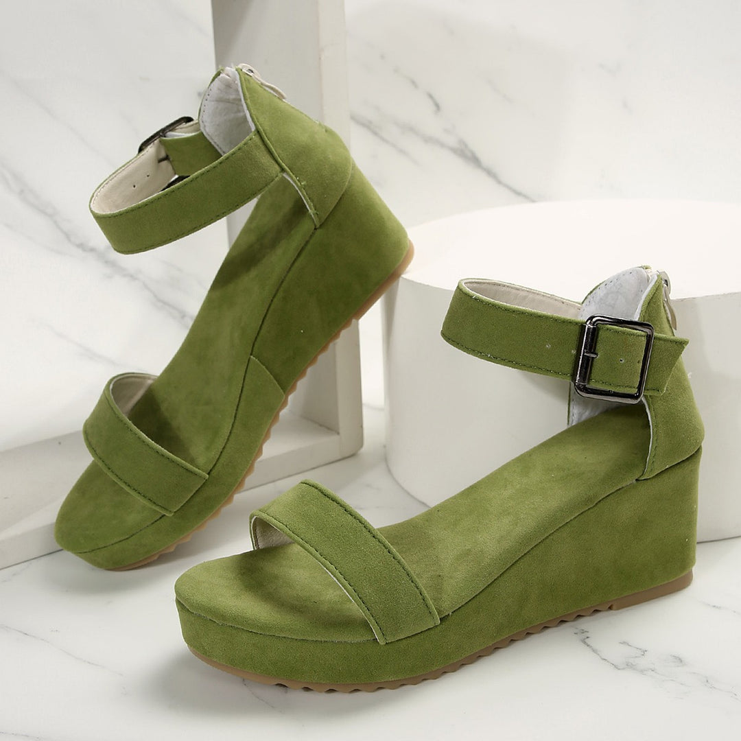 Damen Keil-Sandalen mit verstellbarem Riemen und rutschfester Sohle EB