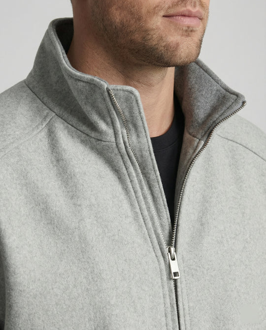 Herren Oversize-Wollmix-Blouson mit hohem Stehkragen verdecktem Zweiwege-Reißverschluss und gerippten Ärmelbündchen EB