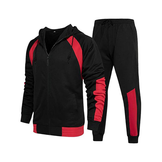 Herren Sportlicher Trainingsanzug mit kontrastreichem Design und elastischen Bündchen EB