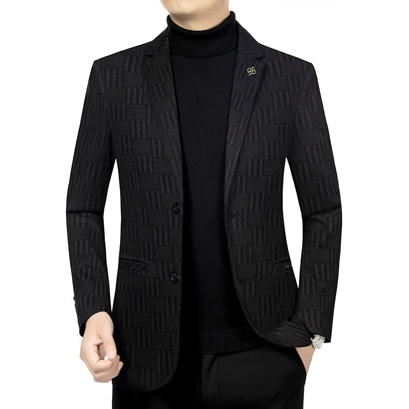 Herren Modernes Einreihiges City-Blazer mit aufgesetzten Taschen und leichter Halbfütterung EB