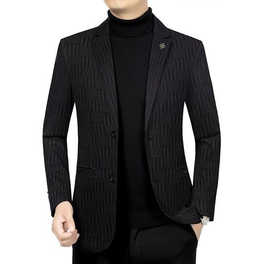 Herren Modernes Einreihiges City-Blazer mit aufgesetzten Taschen und leichter Halbfütterung EB