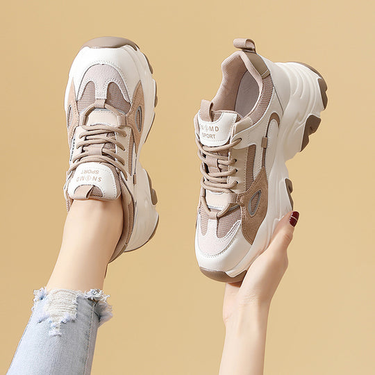 Damen Sportliche Chunky Sneakers mit atmungsaktiver Mesh-Oberfläche und rutschfester Sohle EB