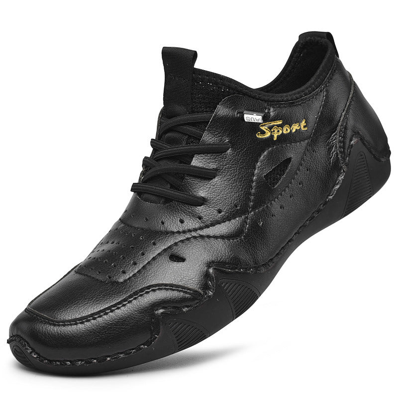 Herren Sportliche Freizeitschuhe aus atmungsaktivem Leder mit rutschfester Sohle EB