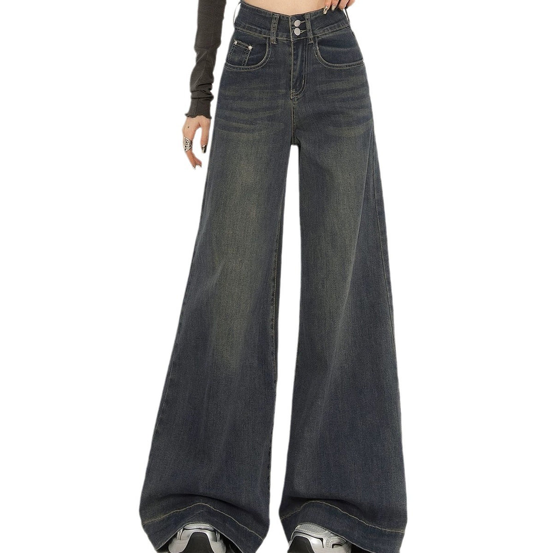 Damen Weite High-Waist Jeans mit lässigem Schnitt und hoher Flügelweite EB