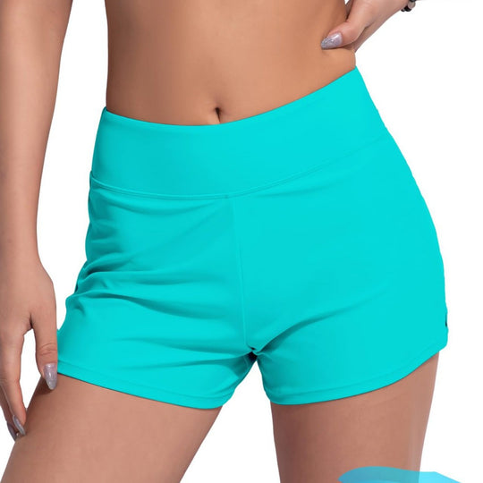 Damen Hochgeschnittene Sport-Badeshorts mit elastischem Bund EB