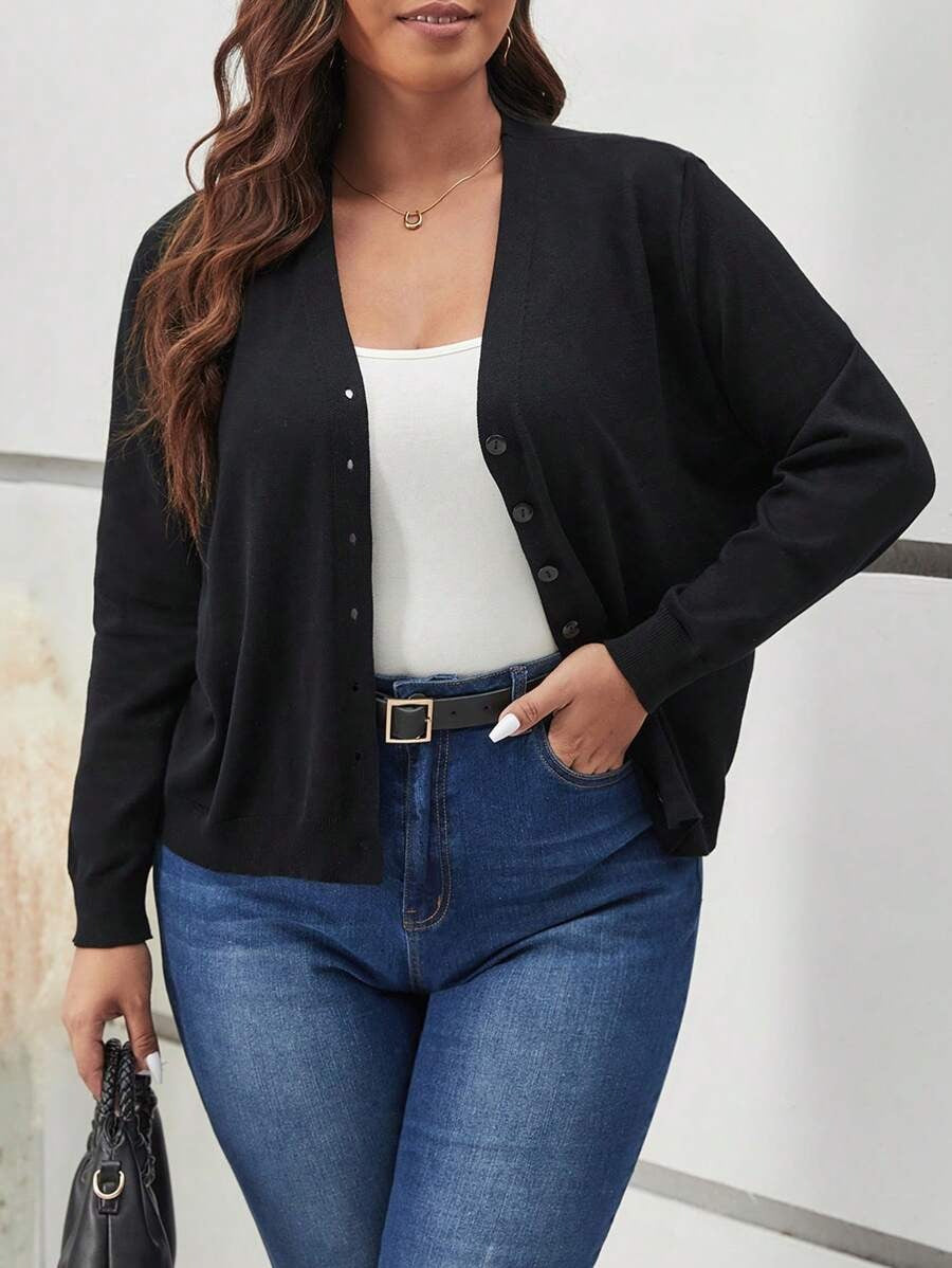 Damen Strickjacke mit hochwertigen Knopfdetails und bequemer Passform EB