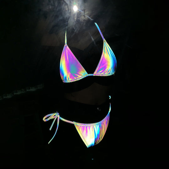 Damen cropped Bralette mit schimmerndem Effekt EB