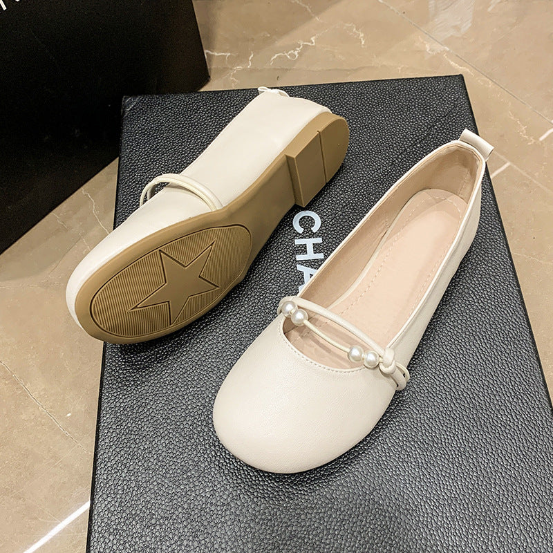 Damen Ballerinas mit eleganter Perlenapplikation und komfortablem Fußbett EB