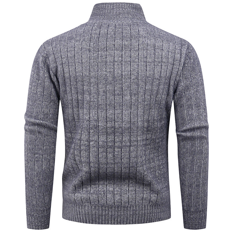 Herren Strickpullover mit modernem Zipper und strukturiertem Design EB