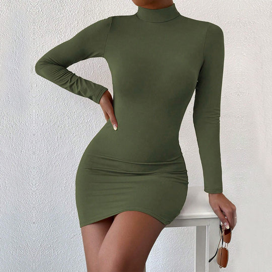 Damen figurbetontes Langarm-Minikleid mit Stehkragen und Sculpting-Jersey Eichborn Berlin