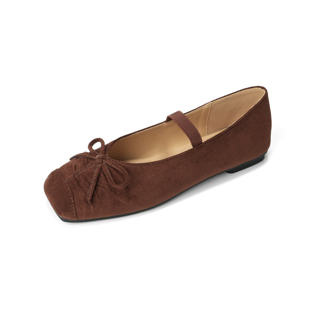 Damen Ballerinas mit dekorativem Riemen und komfortablem Faltendesign EB