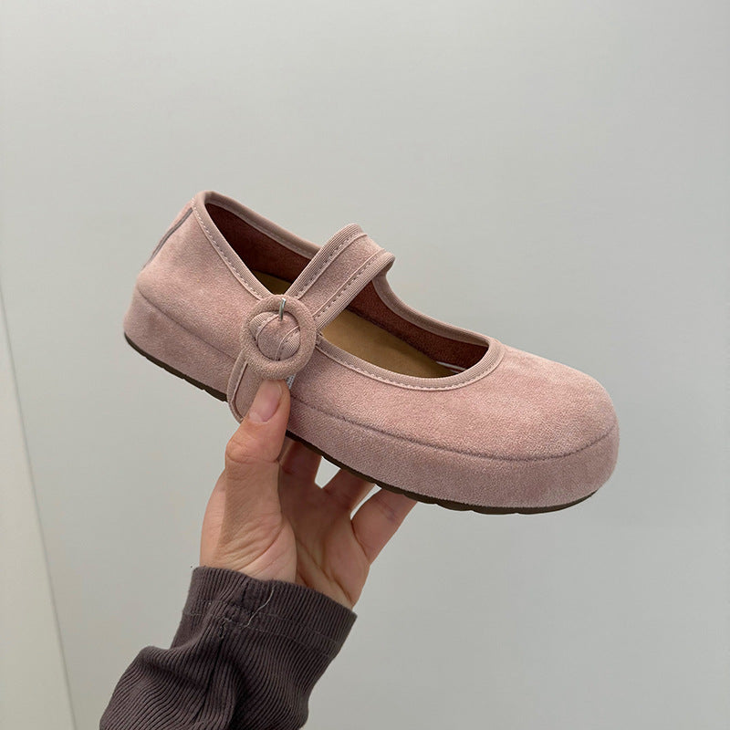 Damen Ballerinas mit bequemem Riemen und weichem Obermaterial EB