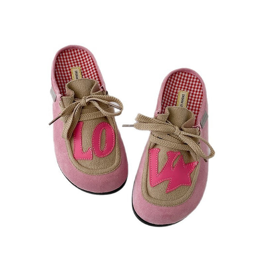 Damen modische Schnürschuhe mit ausgefallenem LOVE-Design EB