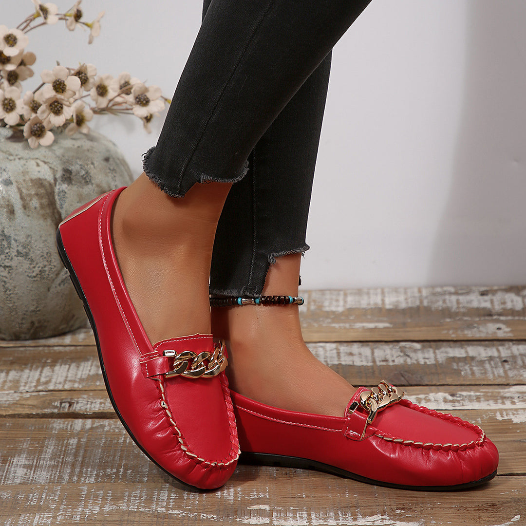 Damen Mokassins mit elegantem Kettenakzent EB