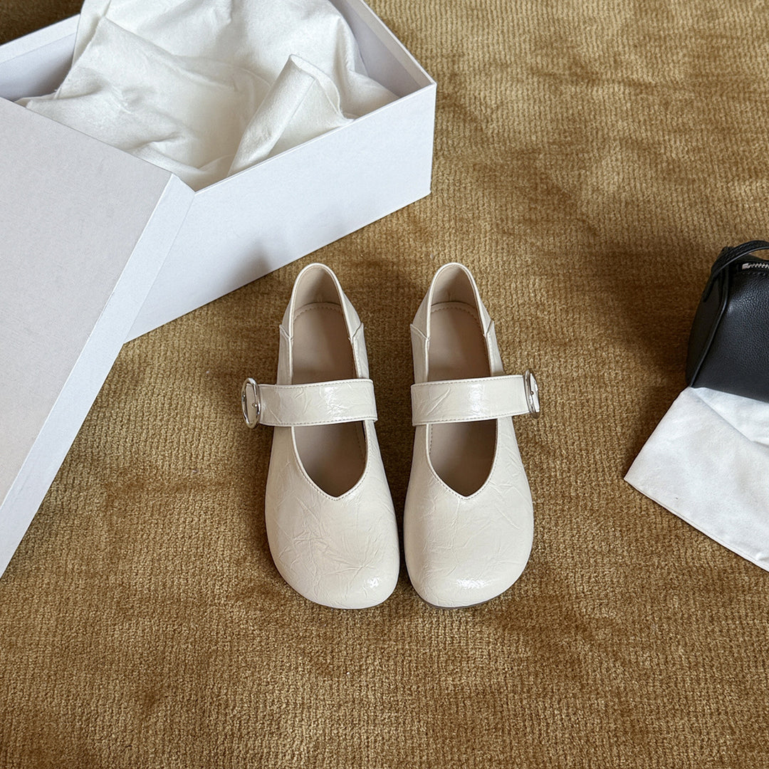 Damen elegante Ballerinas mit verstellbarem Riemen EB