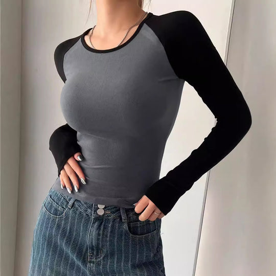 Damen Langarmshirt im sportlichen Raglan-Stil mit figurbetontem Schnitt EB