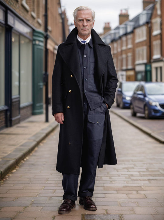 Herren eleganter und stilvoller Dufflecoat mit modernen Akzenten EB