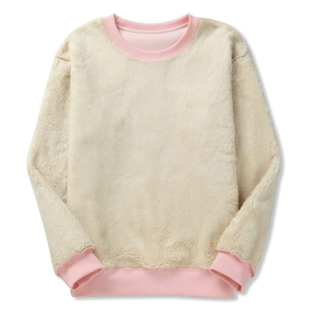 Damen Kuscheliger Sweatshirt mit weichem Innenfutter und Rundhalsausschnitt EB