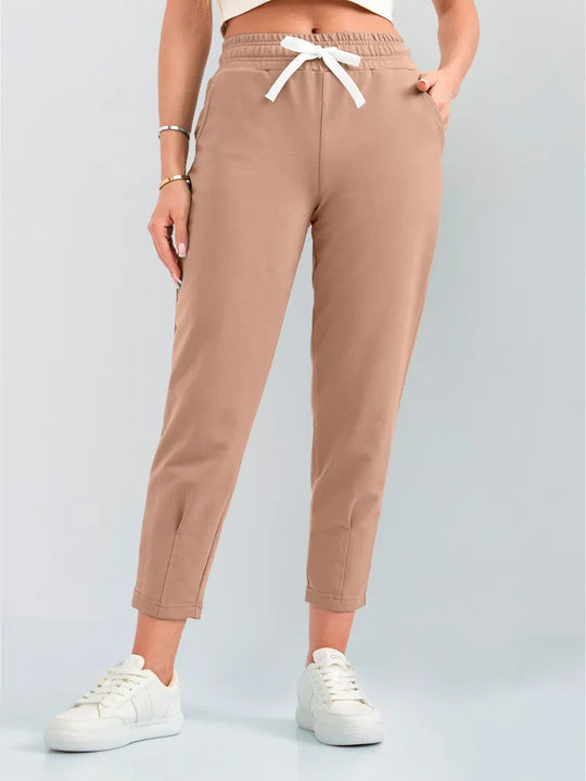 Damen Elegante Jogginghose mit Kordelzug und schmalem Schnitt EB