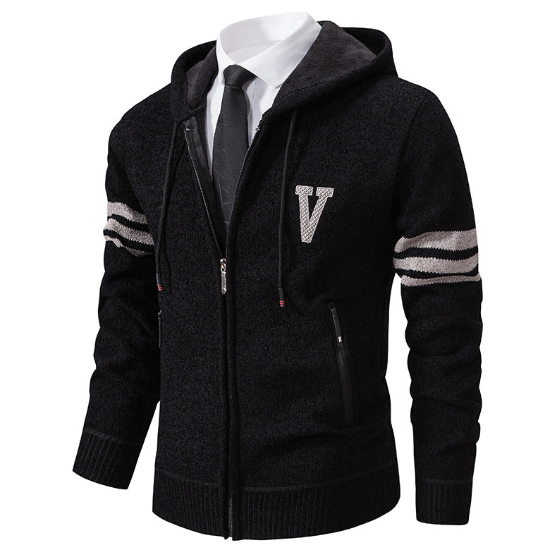 Herren Freizeitjacke mit modernem Stehkragen und kontrastierenden Streifen EB