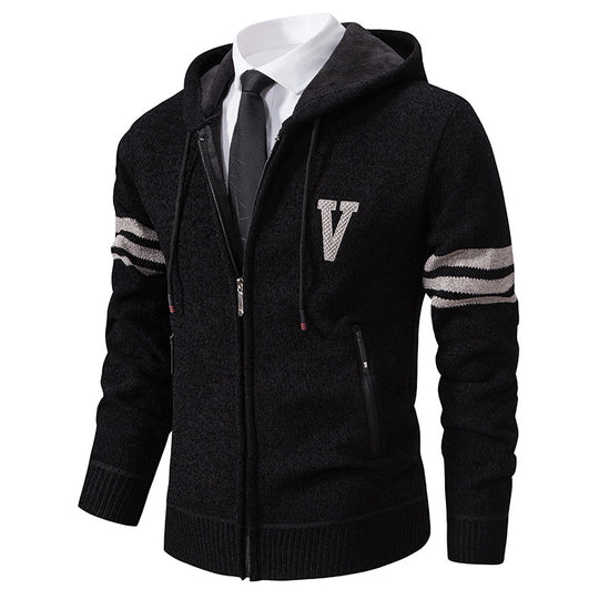 Herren Freizeitjacke mit modernem Stehkragen und kontrastierenden Streifen EB