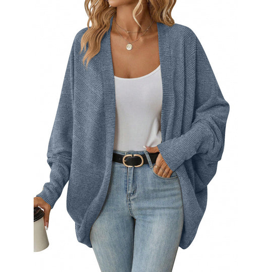 Damen lässige Strickjacke mit oversized Schnitt und lässigen Ärmeln EB