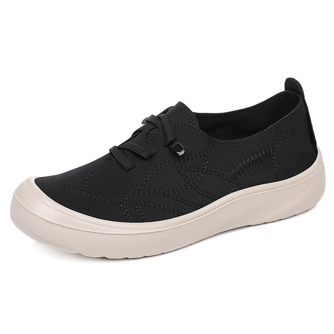 Damen Leichte und atmungsaktive Sneakers mit elastischen Schnürsenkeln EB