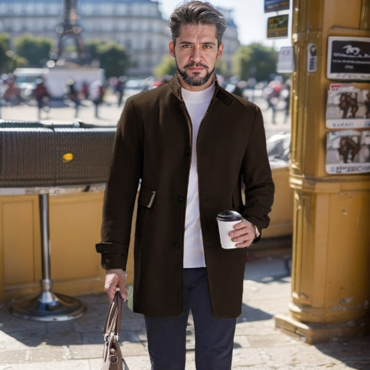 Herren modischer Freizeitmantel mit praktischen Taschen und elegantem Schnitt EB