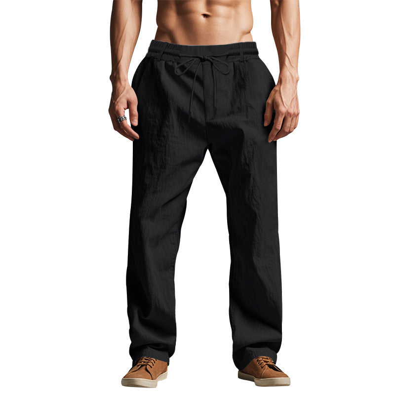Herren lockere Freizeithose mit elastischem Bund und verstellbarem Kordelzug EB