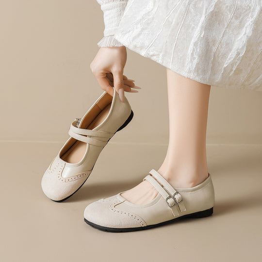Damen Schuhwerk mit doppeltem Riemen und eleganter Perforation EB