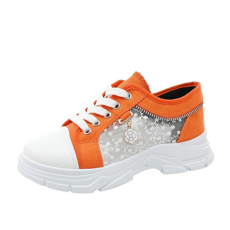 Damen Sneaker mit transparenten Einsätzen und modischem Reißverschluss EB