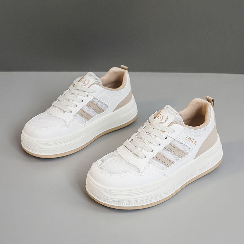 Damen trendige Plateausneaker mit atmungsaktiver Mesh-Oberfläche und dämpfender Sohle EB