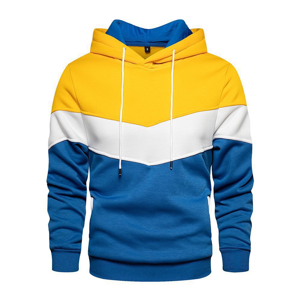 Herren modischer Kapuzenpullover mit geometrischem Farbdesign EB