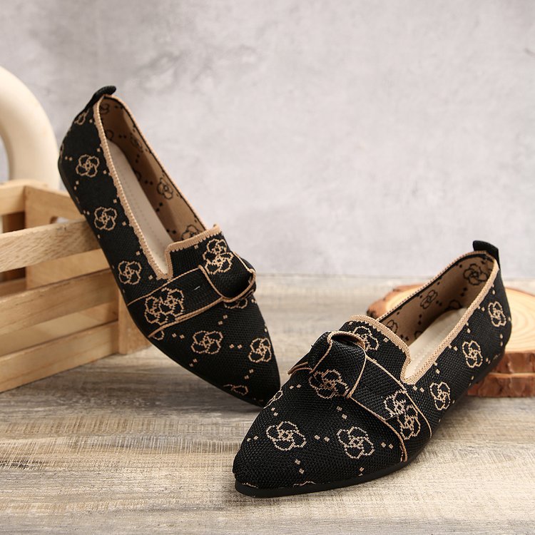 Damen Stilvolle und komfortable Ballerinas mit großem Schleifendetail EB