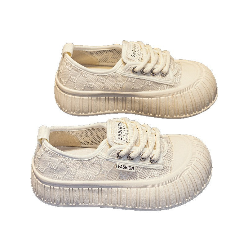 Damen Sportliche Plateausneaker mit luftiger Mesh-Oberfläche und modischem Design EB