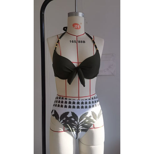 Damen Triangel-Bikini mit verstellbarem Halter und elegantem Knoten EB