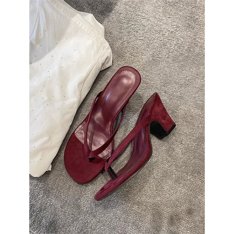 Damen elegante Zehentrenner Sandalen mit schickem Riemendesign EB