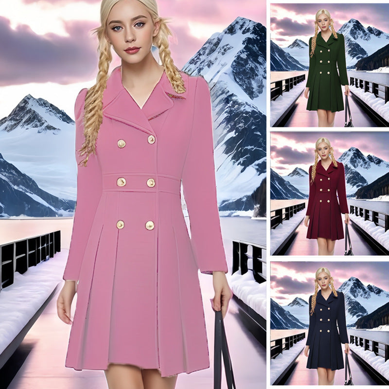 Damen Eleganter Doppelreiher-Kleidermantel EB