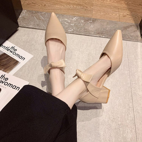 Damen Elegante Slingpumps mit Schleifenverzierung EB