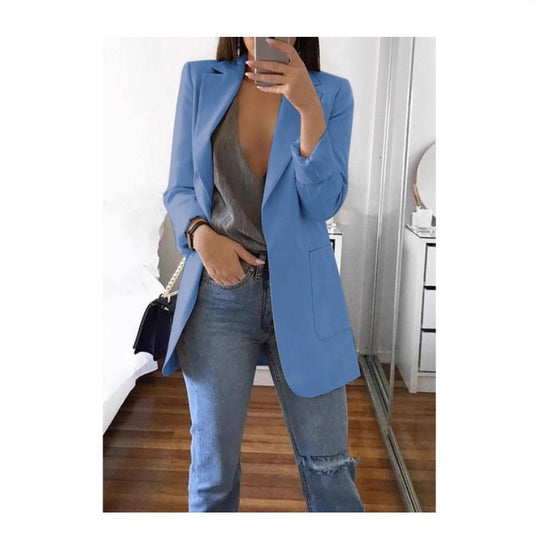 Damen eleganter Blazer mit tailliertem Schnitt und praktischen Taschen EB
