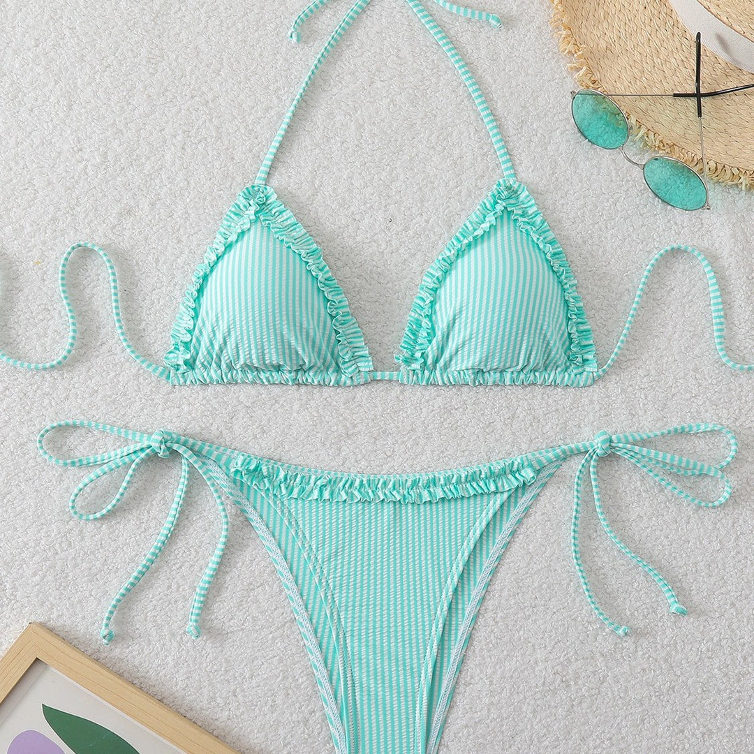 Damen Triangel-Bikini mit lässigen Bindebändern EB