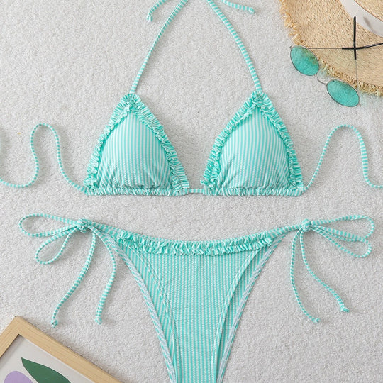 Damen Triangel-Bikini mit lässigen Bindebändern EB