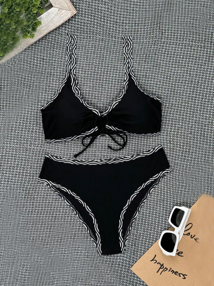 Damen Triangel-Bikini mit modischem Leopardenmuster EB