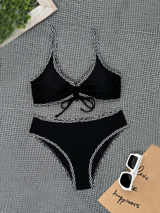Damen Triangel-Bikini mit modischem Leopardenmuster EB