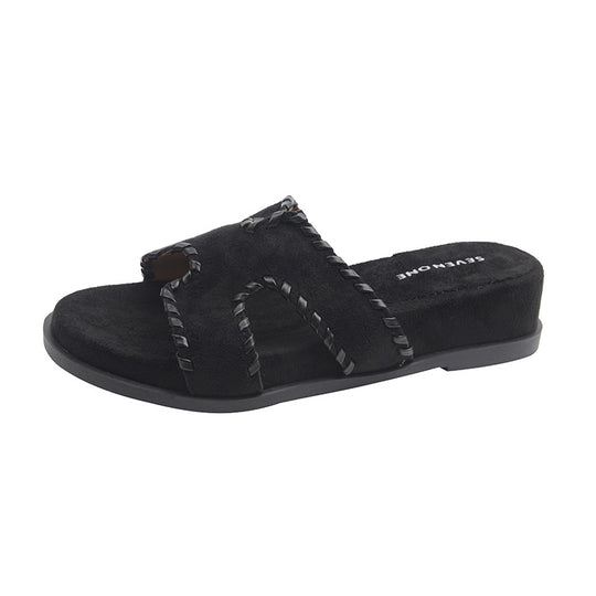 Damen Riemchen-Pantoletten mit handgearbeiteten Details EB
